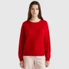 Boat neck sweater in pure Merino wool