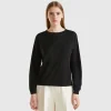 Boat neck sweater in pure Merino wool