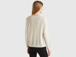 Boat neck sweater in pure Merino wool