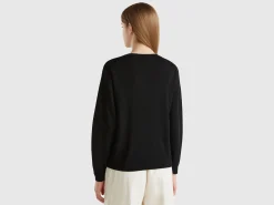 Boat neck sweater in pure Merino wool