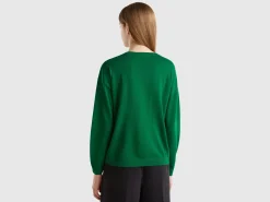 Boat neck sweater in pure Merino wool