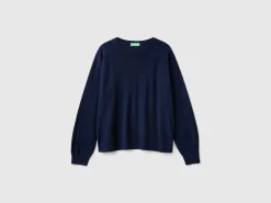 Boat neck sweater in pure Merino wool