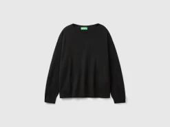 Boat neck sweater in pure Merino wool