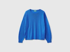 Boat neck sweater in pure Merino wool