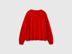 Boat neck sweater in pure Merino wool