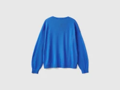Boat neck sweater in pure Merino wool