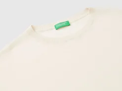 Boat neck sweater in pure Merino wool