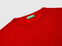 Boat neck sweater in pure Merino wool