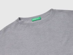 Boat neck sweater in pure Merino wool