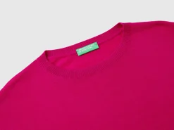 Boat neck sweater in pure Merino wool