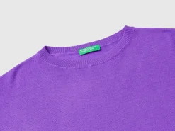 Boat neck sweater in pure Merino wool