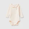 Bodysuit with collar in organic cotton