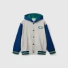Bomber jacket in cotton and viscose blend sweat
