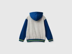 Bomber jacket in cotton and viscose blend sweat