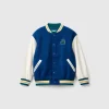 Bomber jacket in wool blend with back embroidery