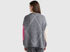 Boxy fit cardigan in mohair blend
