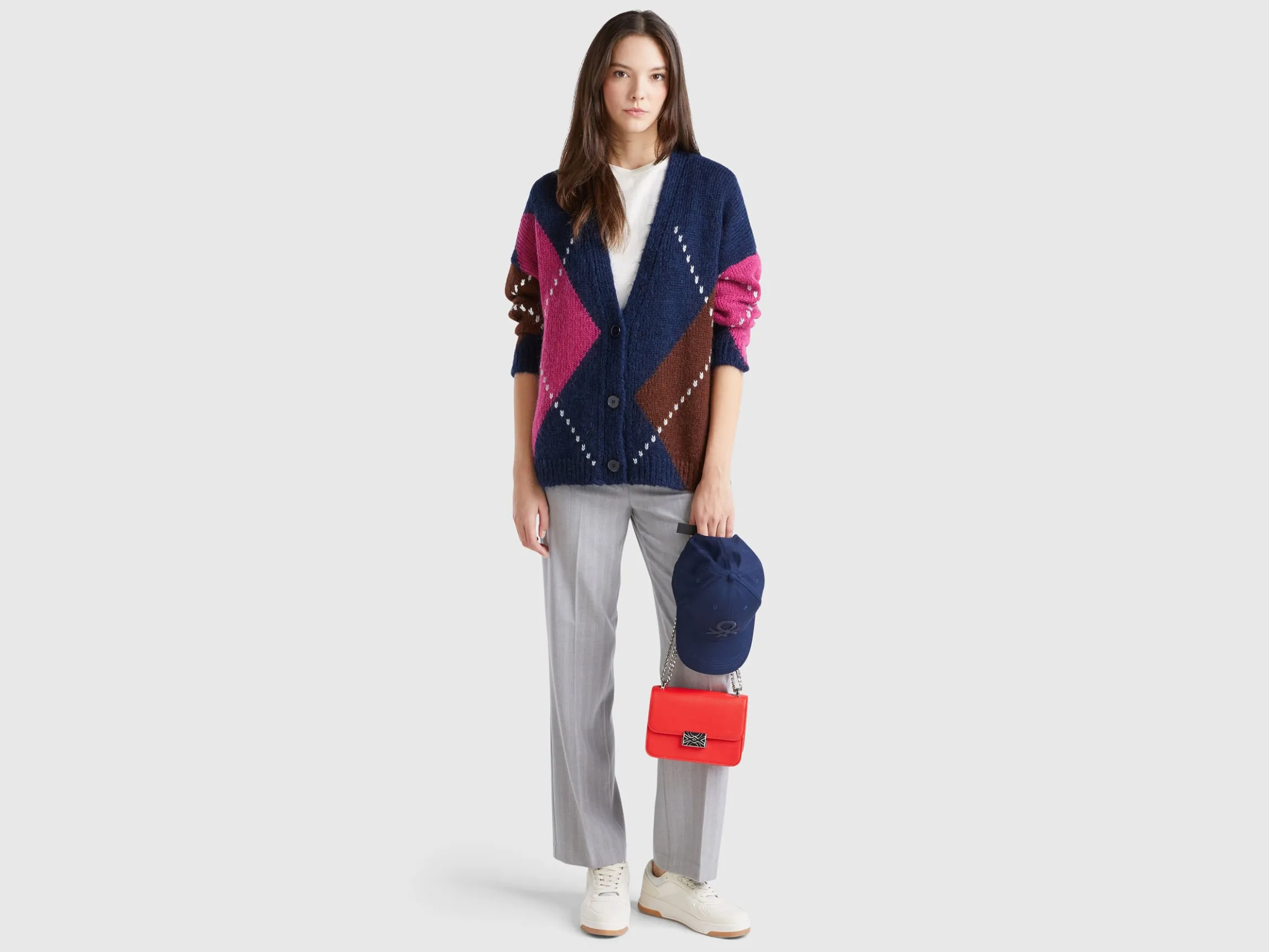 Boxy fit cardigan in mohair blend