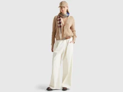 Boxy fit cardigan with cable knit and perforations