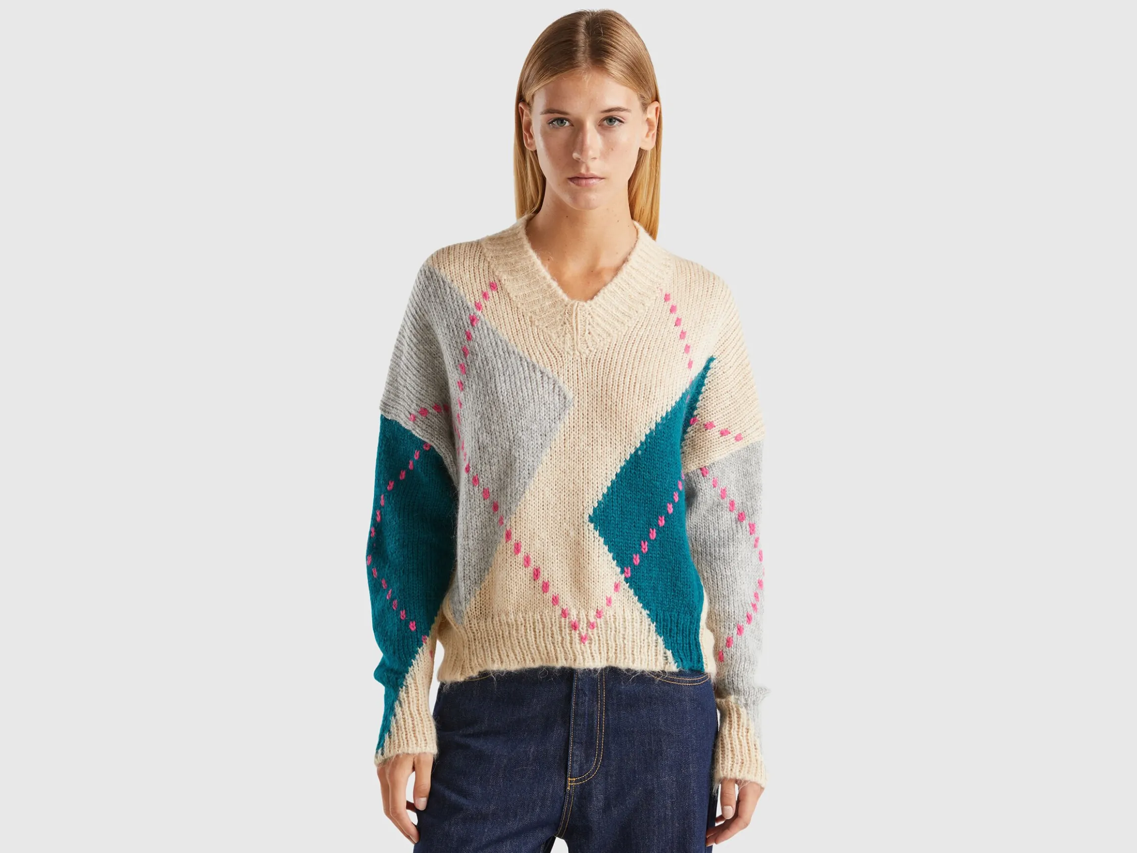 Boxy fit sweater in mohair blend