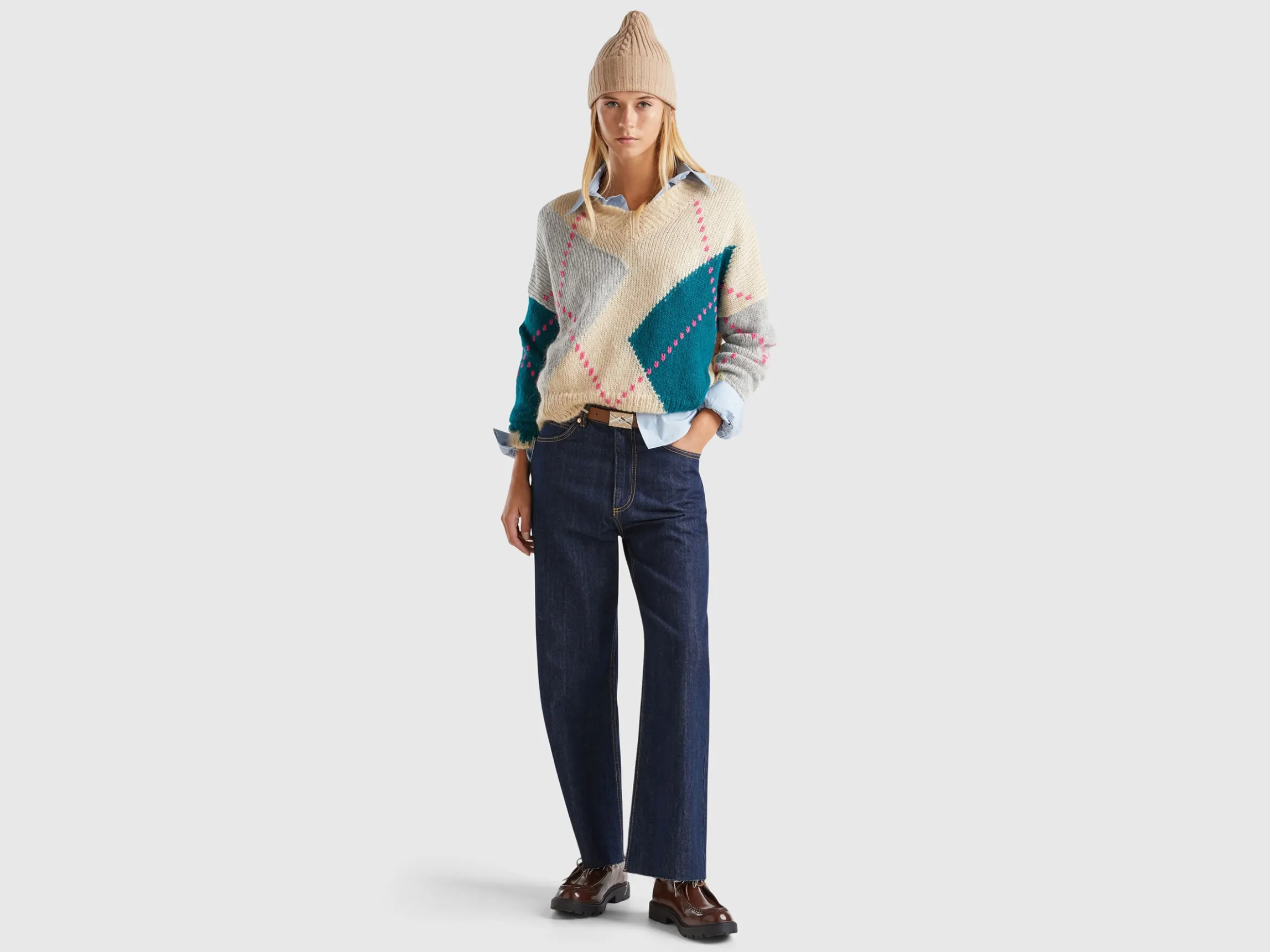 Boxy fit sweater in mohair blend