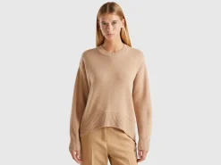 Boxy fit sweater in wool blend
