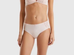 Boyshort underwear with lace inserts