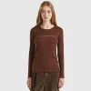 Brown long sleeve t-shirt in 100% cotton