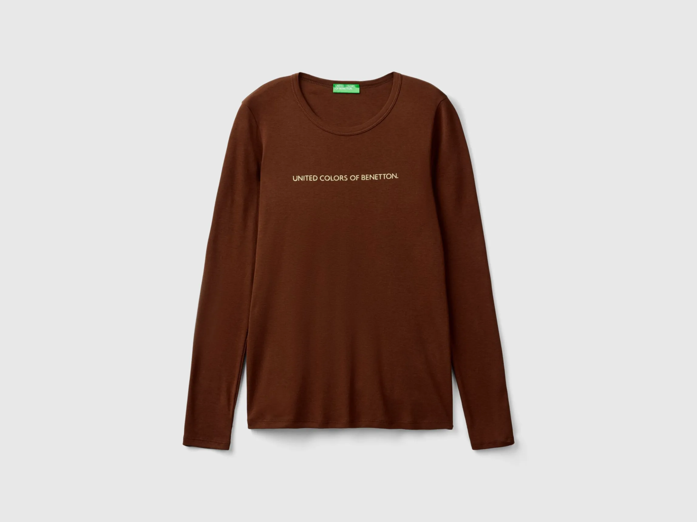 Brown long sleeve t-shirt in 100% cotton