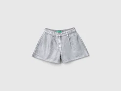 Brushed jean shorts