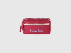 Burgundy beauty case in pure cotton