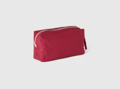 Burgundy beauty case in pure cotton