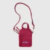 Burgundy cell phone holder in pure cotton