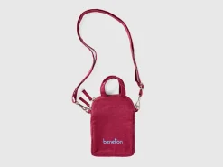 Burgundy cell phone holder in pure cotton