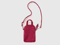Burgundy cell phone holder in pure cotton