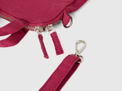 Burgundy cell phone holder in pure cotton