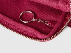 Burgundy keychain and coin purse