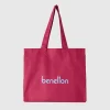 Burgundy tote bag in pure cotton