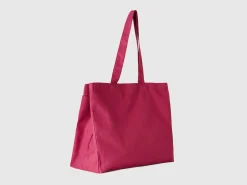 Burgundy tote bag in pure cotton