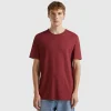 Burgundy t-shirt in slub cotton