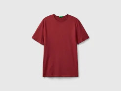 Burgundy t-shirt in slub cotton