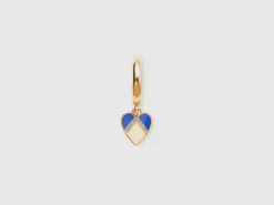 C hoop earrings with heart