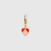 C hoop earrings with heart