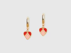 C hoop earrings with heart