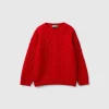 Cable knit sweater in wool blend