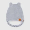 Cap with ear applique in recycled wool blend