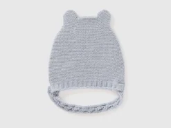 Cap with ear applique in recycled wool blend