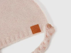 Cap with ear applique in recycled wool blend
