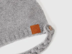 Cap with ear applique in recycled wool blend