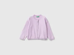 Cardigan in pure cotton lurex