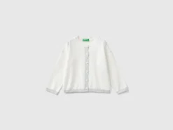 Cardigan in pure cotton lurex
